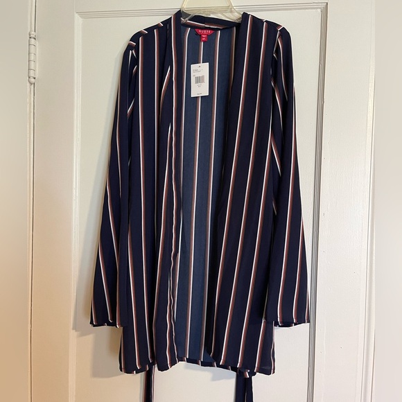 Guess Striped tie front Kimono - Picture 1 of 9